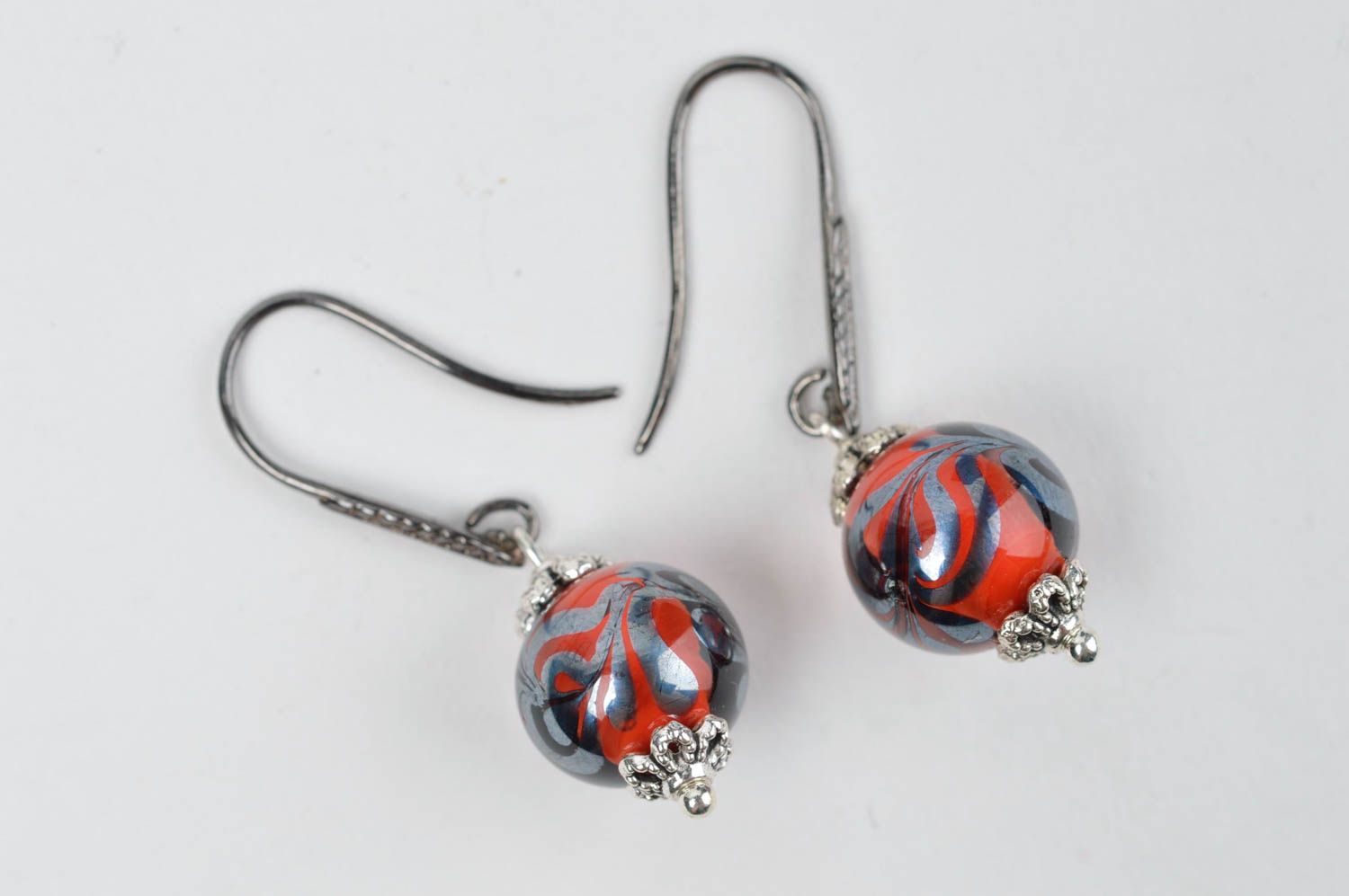 Unusual glass earrings handmade designer jewelry cute earrings present photo 2
