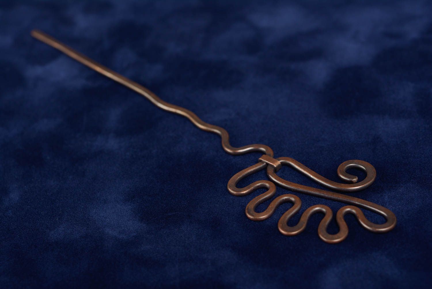 Handmade copper hair stick unusual metal hair pin cute accessory for girls photo 4