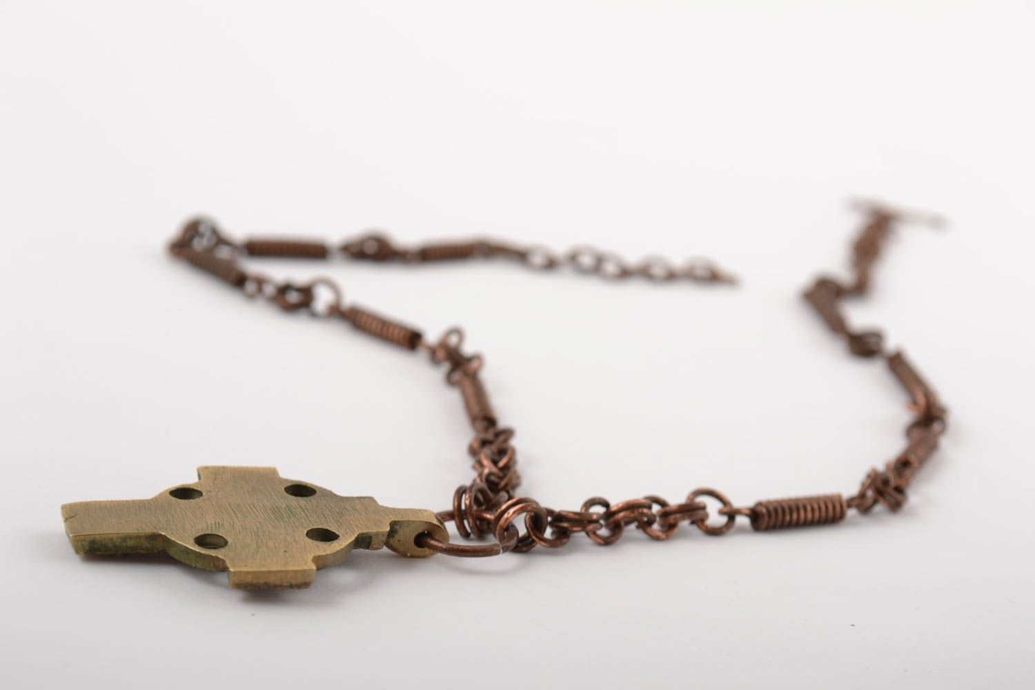 Pendentif cuivre Pendentif fait main wire wrapping croix Accessoire homme photo 5