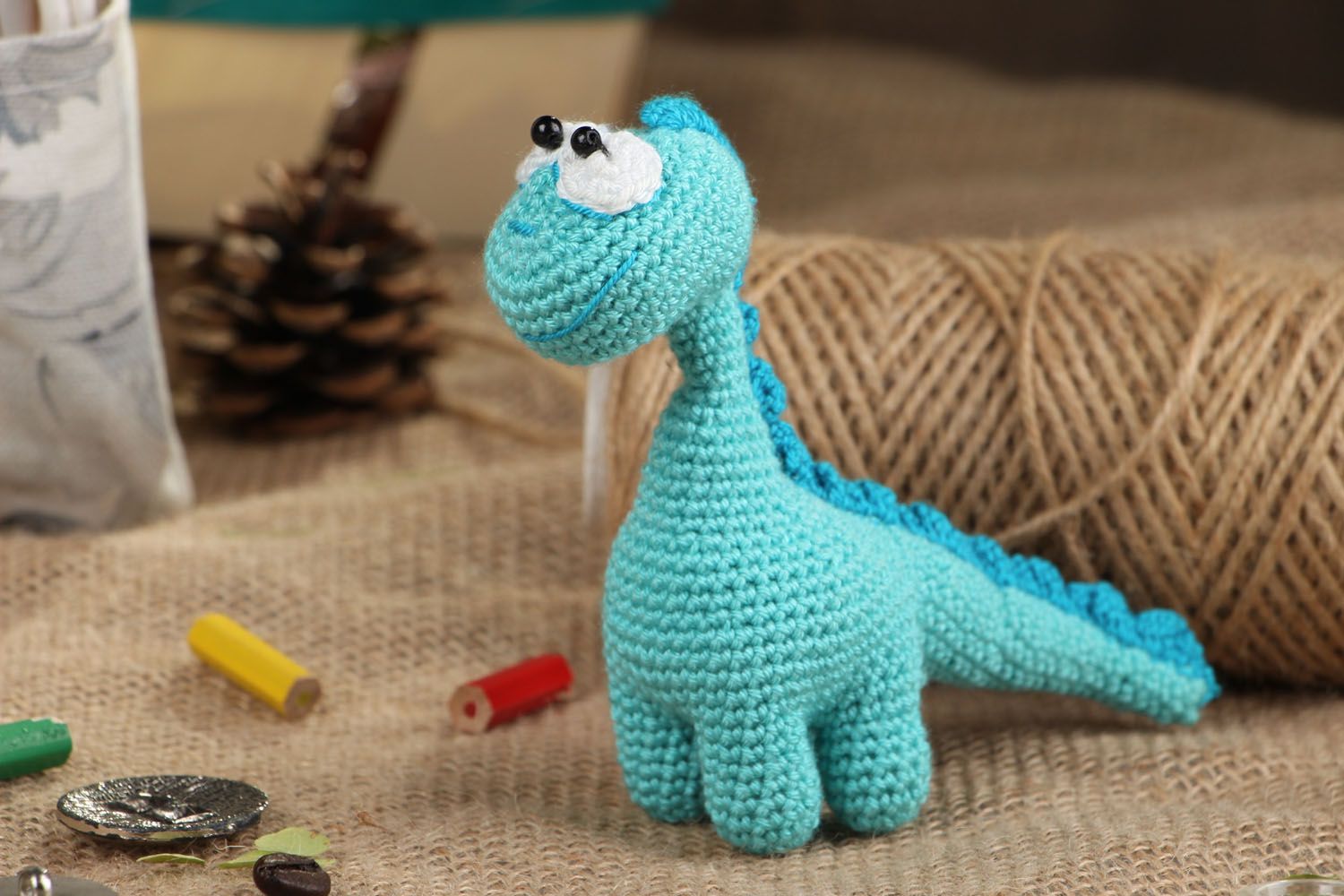 Вязаная игрушка Динозавр фото 5