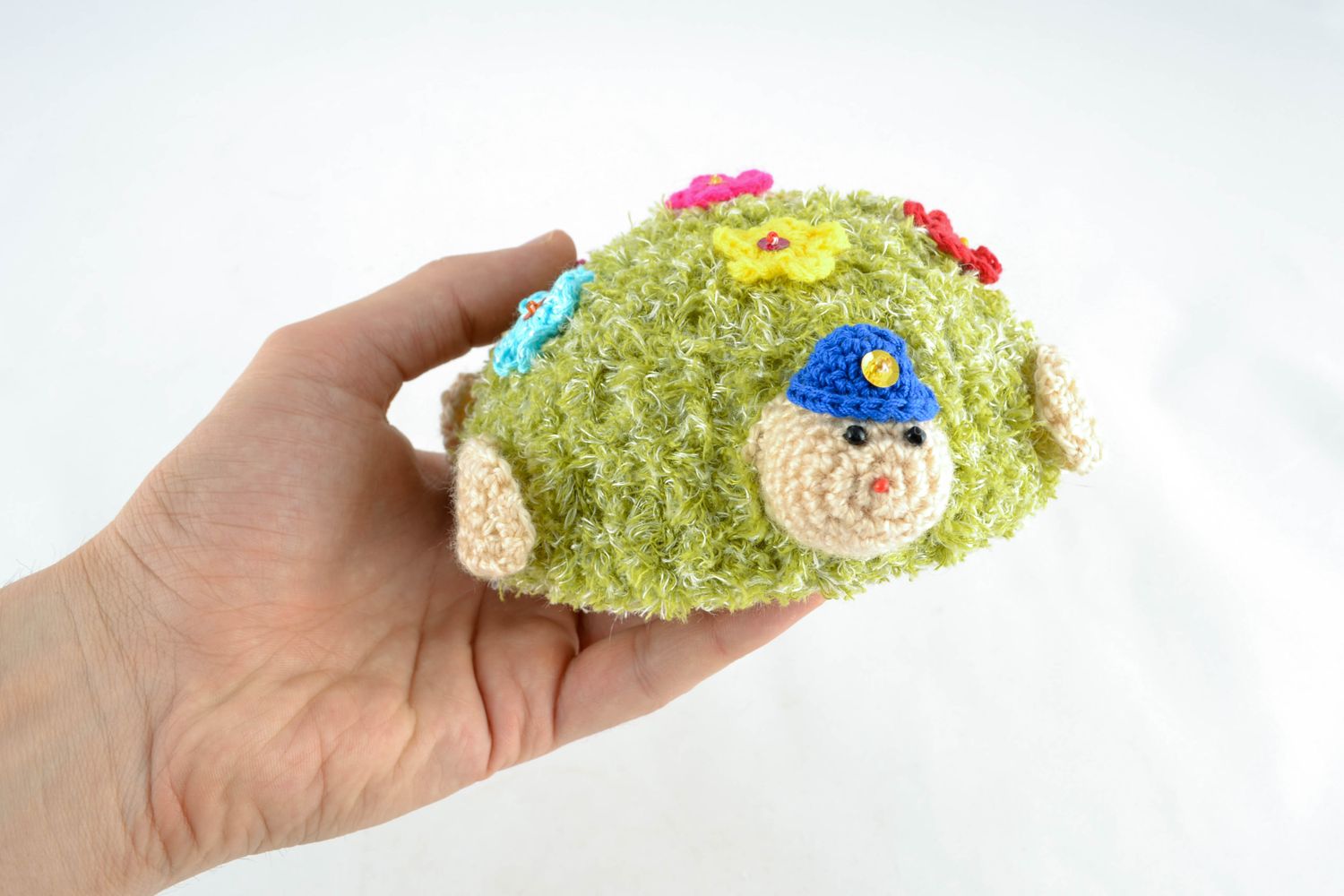 Crochet toy Turtle with Flowers photo 2