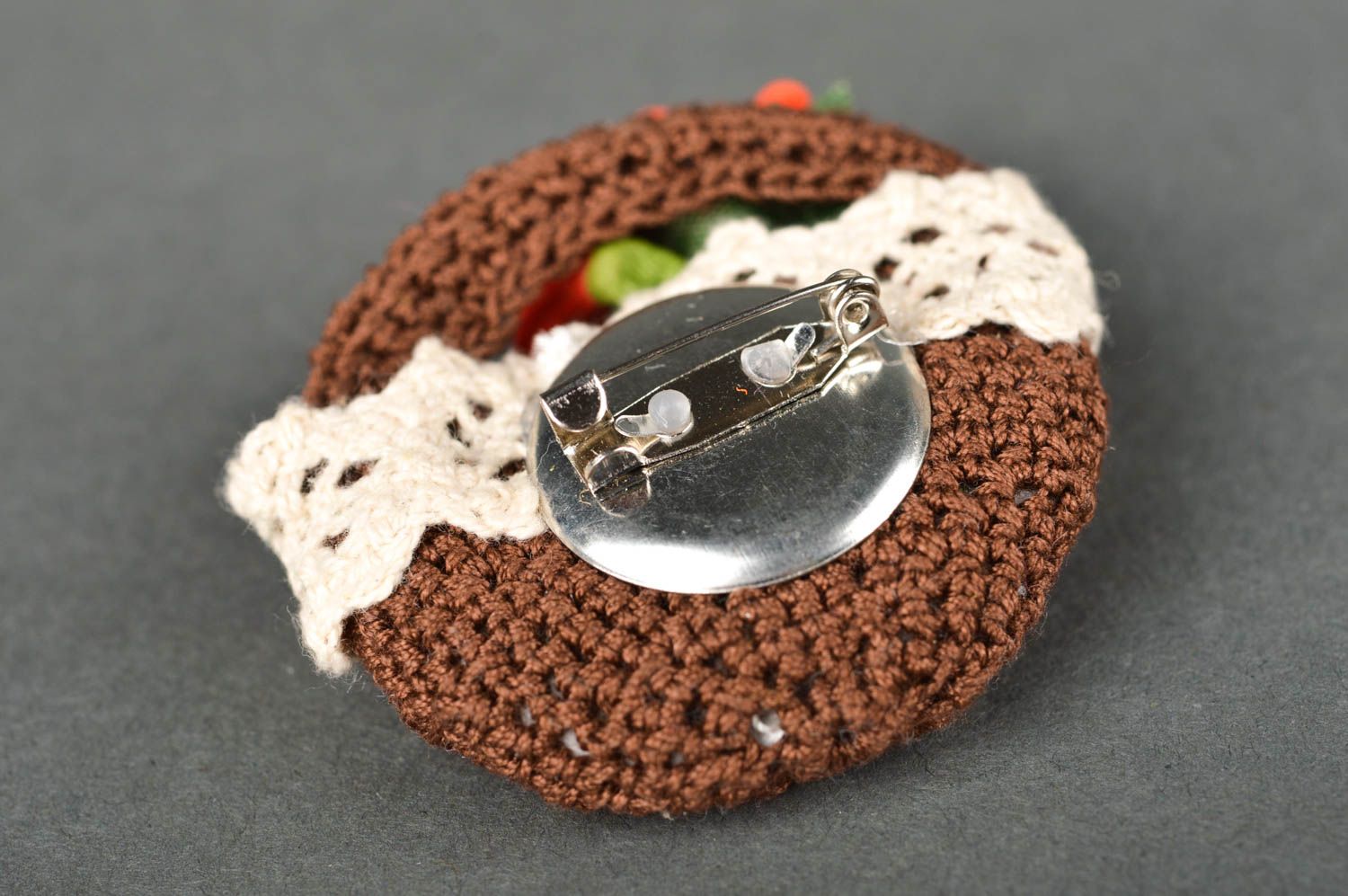 Handmade brooch crochet brooch beautiful brooch fashion brooch design jewelry  photo 5