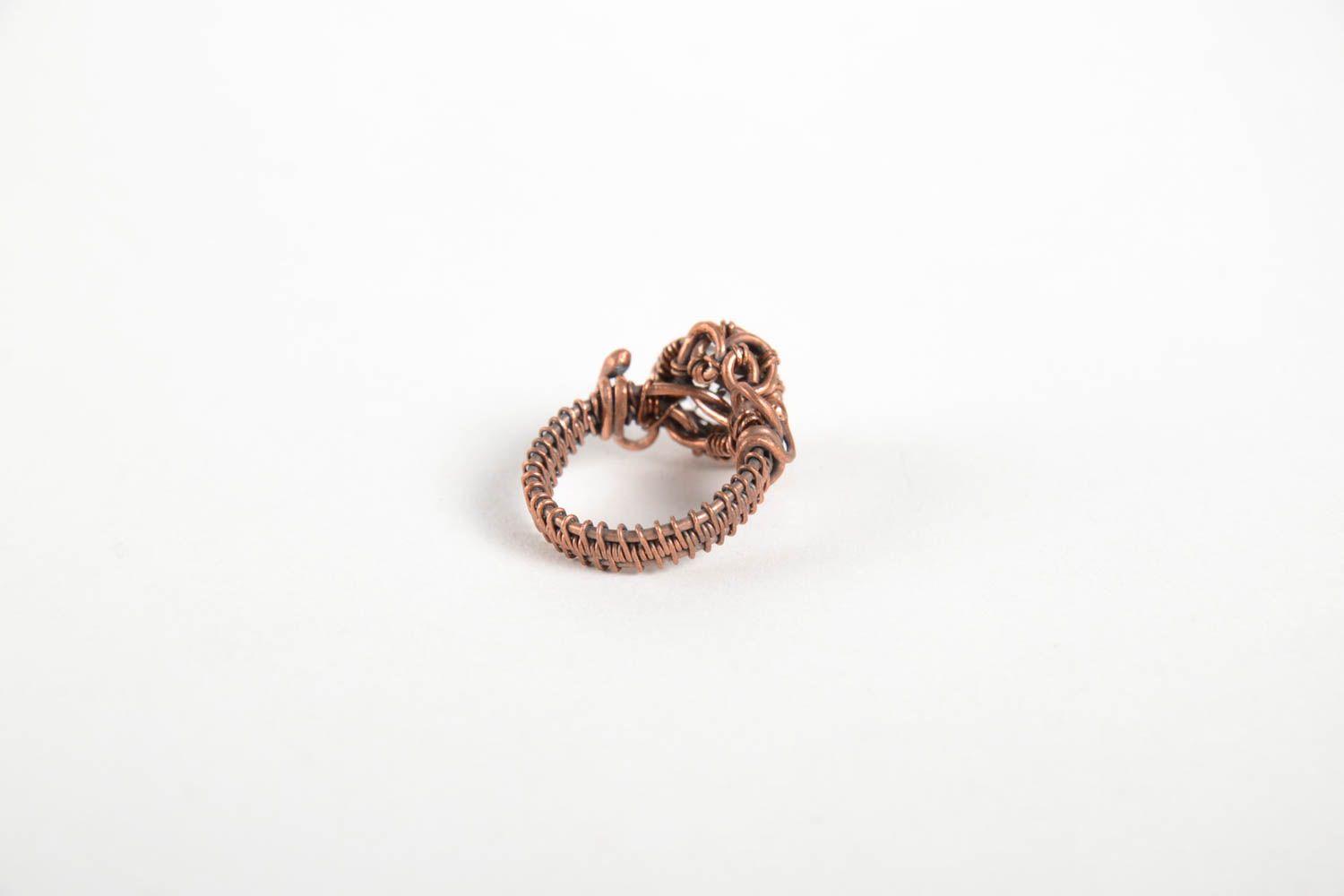 Авторское необычное кольцо ручной работы красивое кольцо из меди женское кольцо фото 5
