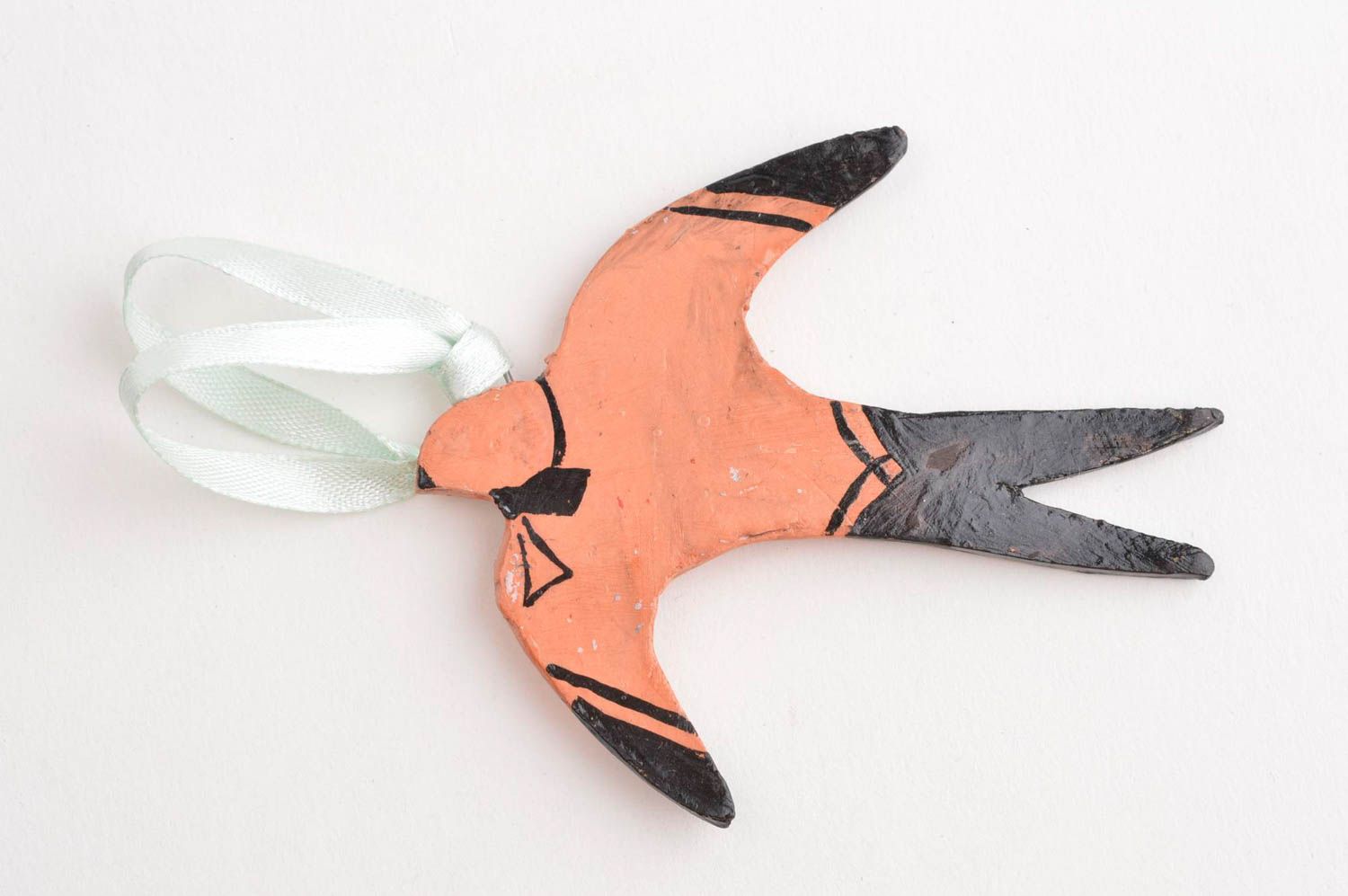 Oiseau décoratif fait main Déco à suspendre hirondelle céramique Déco maison photo 2