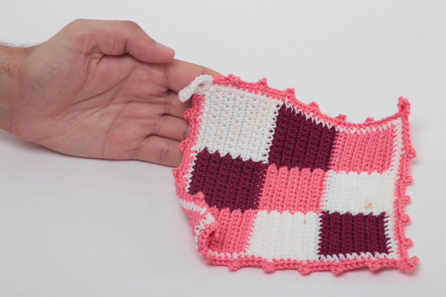 Handmade textile pot holder unusual crochet potholder home goods gift ideas photo 5