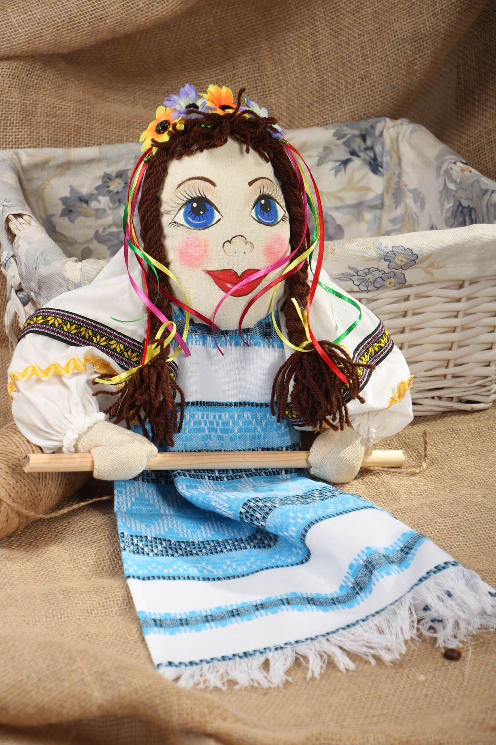 Accroche-torchon original en forme de poupée fait main photo 5