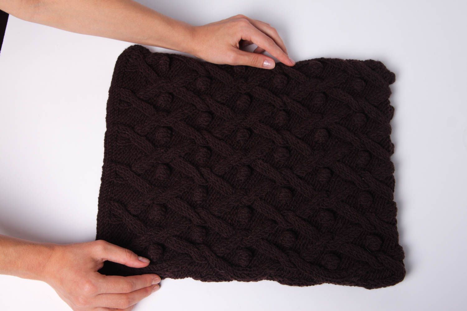 Knitted pillowcase woolen home decor handmade cushion case designer gift for her photo 3