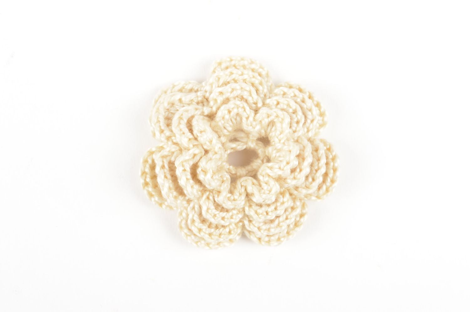 Fleur tricot fait main Fourniture bijoux couleur beige Loisirs créatifs photo 3