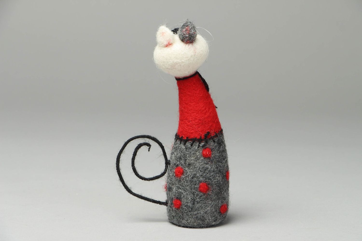 Handmade wool toy for home decor Kitty photo 3