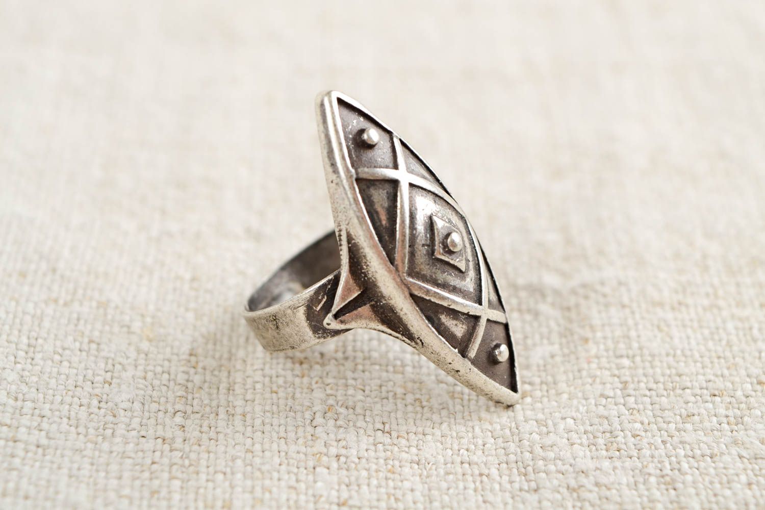 Handmade Ring Damen ausgefallener Ring aus Metall hochwertiger Modeschmuck foto 2