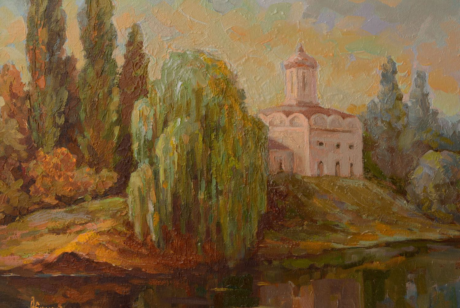 Oil painting Near the Church photo 2