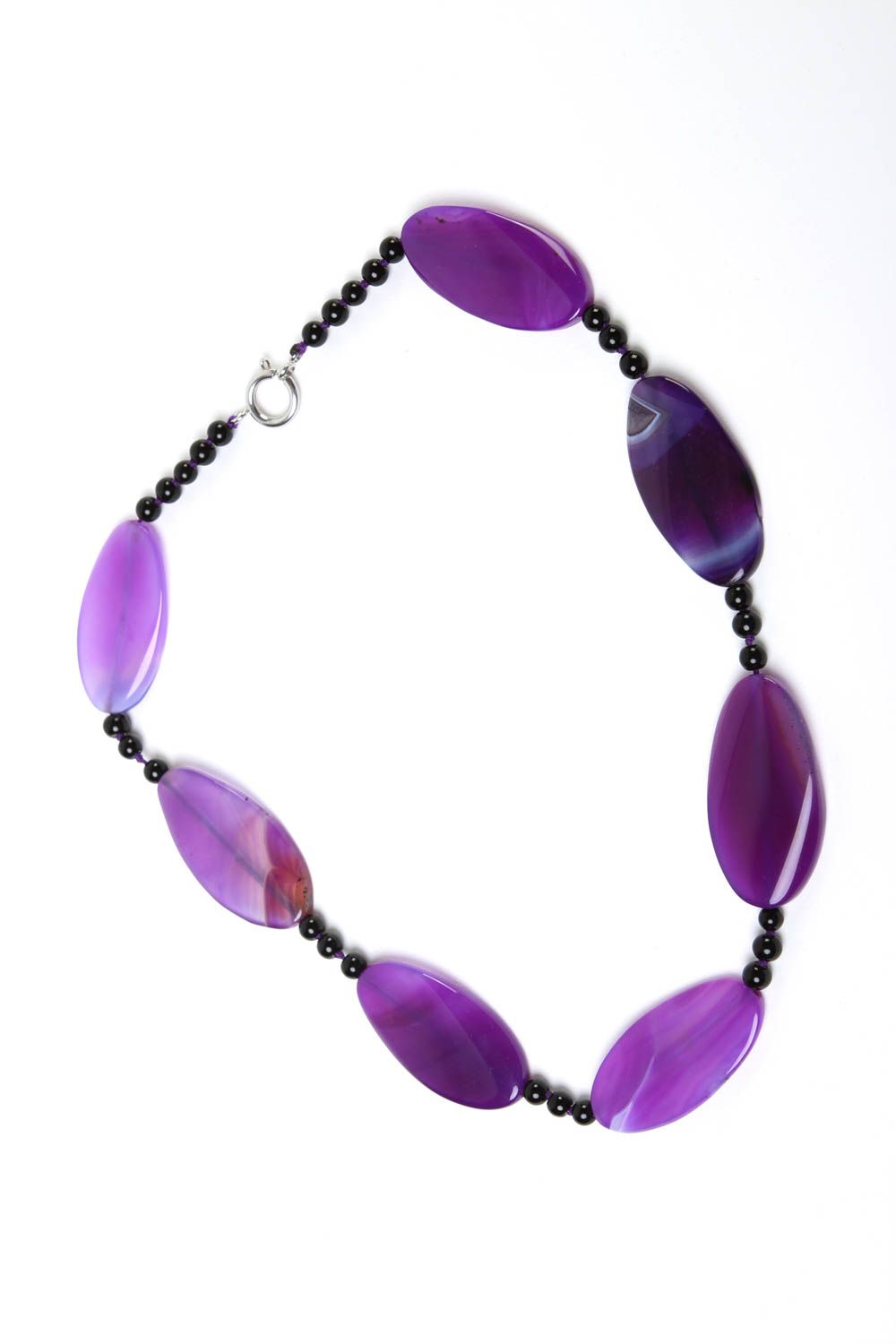 Collier pierres naturelles Bijou fait main agate violet Accessoire femme photo 2