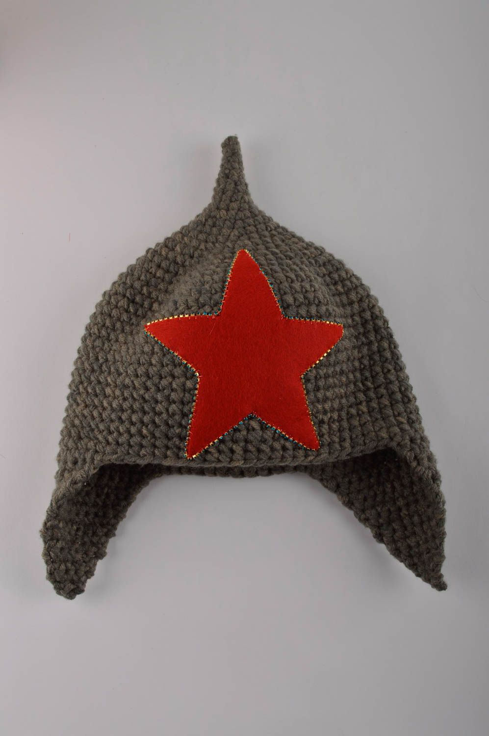 Chapeau cache oreille fait main Bonnet tricoté avec étoile Vêtement pour femme photo 5