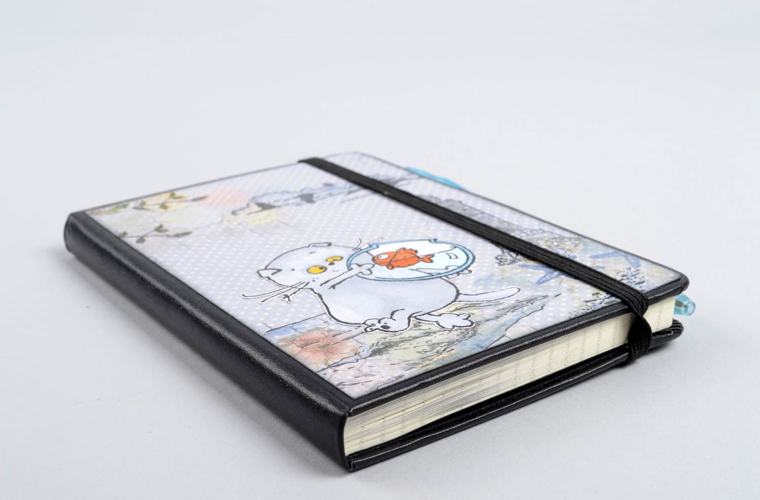 Schönes Notizbuch handmade ausgefallenes Geschenk Design Notizblock Kater foto 4