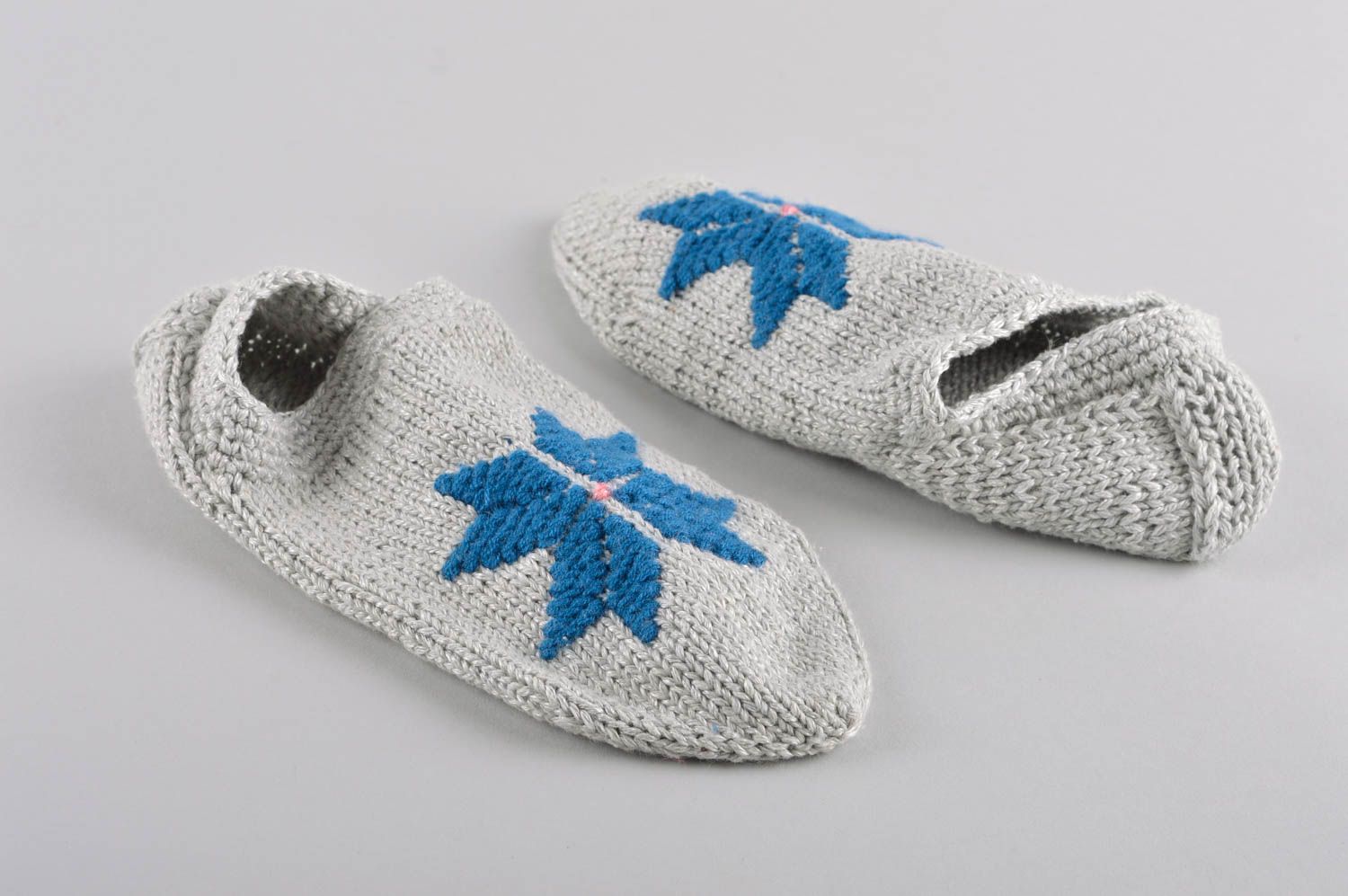 Handmade knitted socks cotton winter socks winter accessories present for friend photo 4