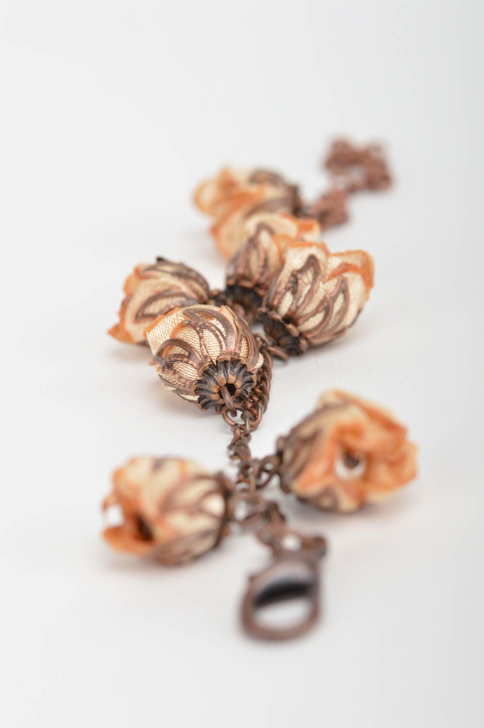 Beautiful handmade bracelet flower interesting jewelry designer accessories photo 3