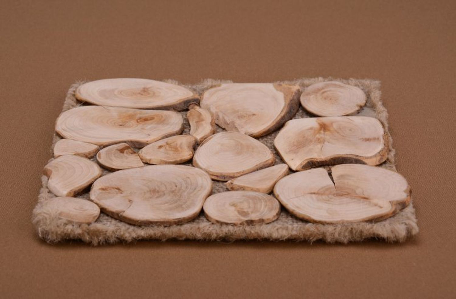 Supporto quadrato di legno fatto a mano per stoviglie calde sottopiatto legno
 foto 5
