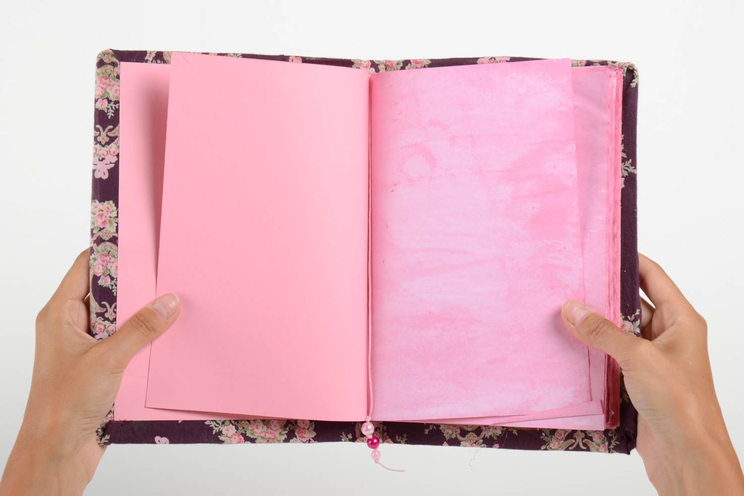 Блокнот с тканевой обложкой фиолетовый красивый 60 страниц винтаж ручная работа фото 5