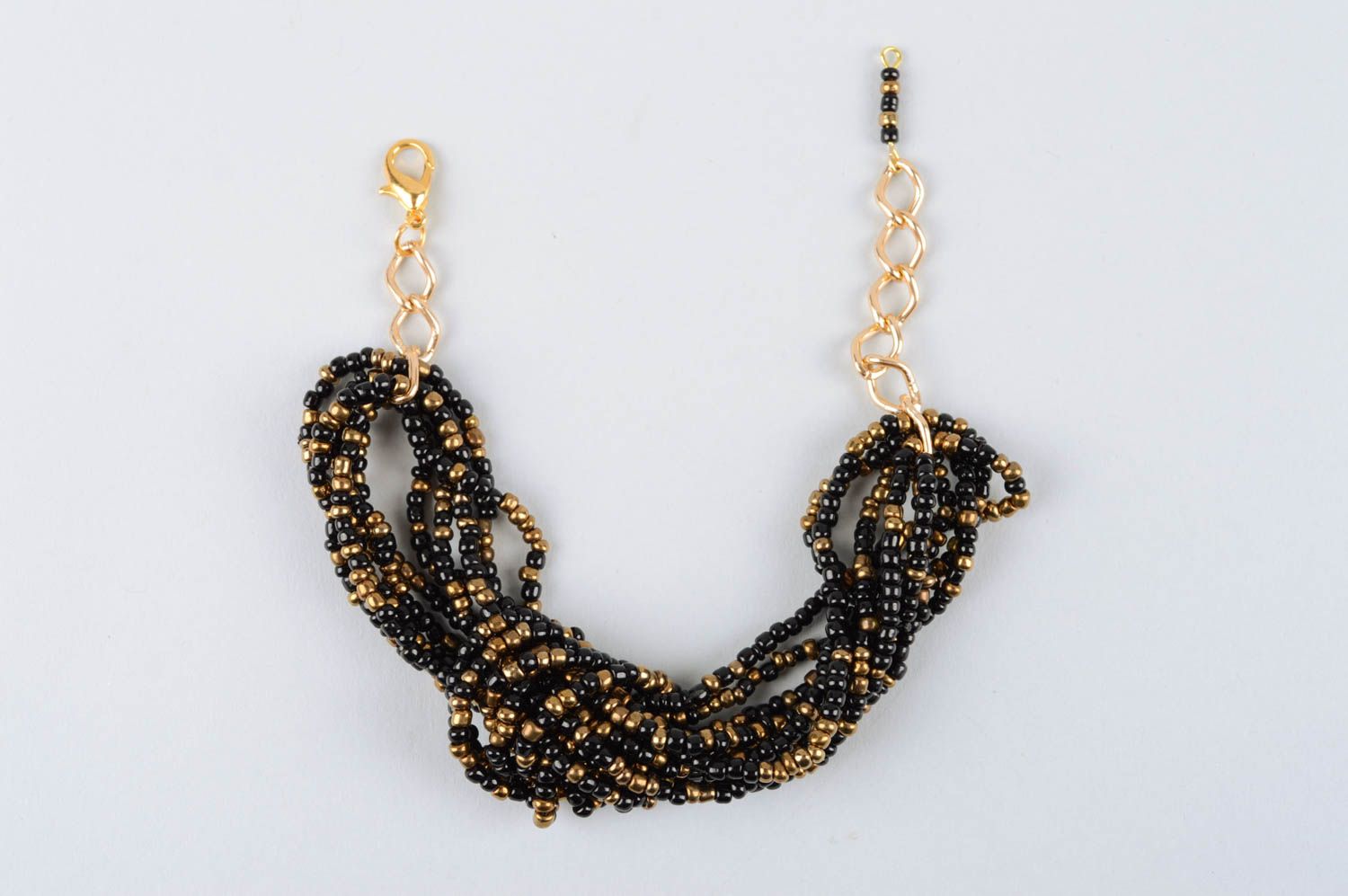 Multi-layer black and golden beads bracelet for her photo 3