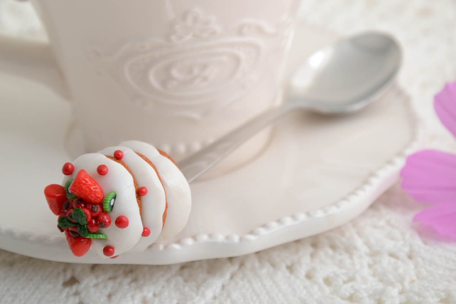 Cucharita de té artesanal decorada accesorio para cocina regalo original foto 1