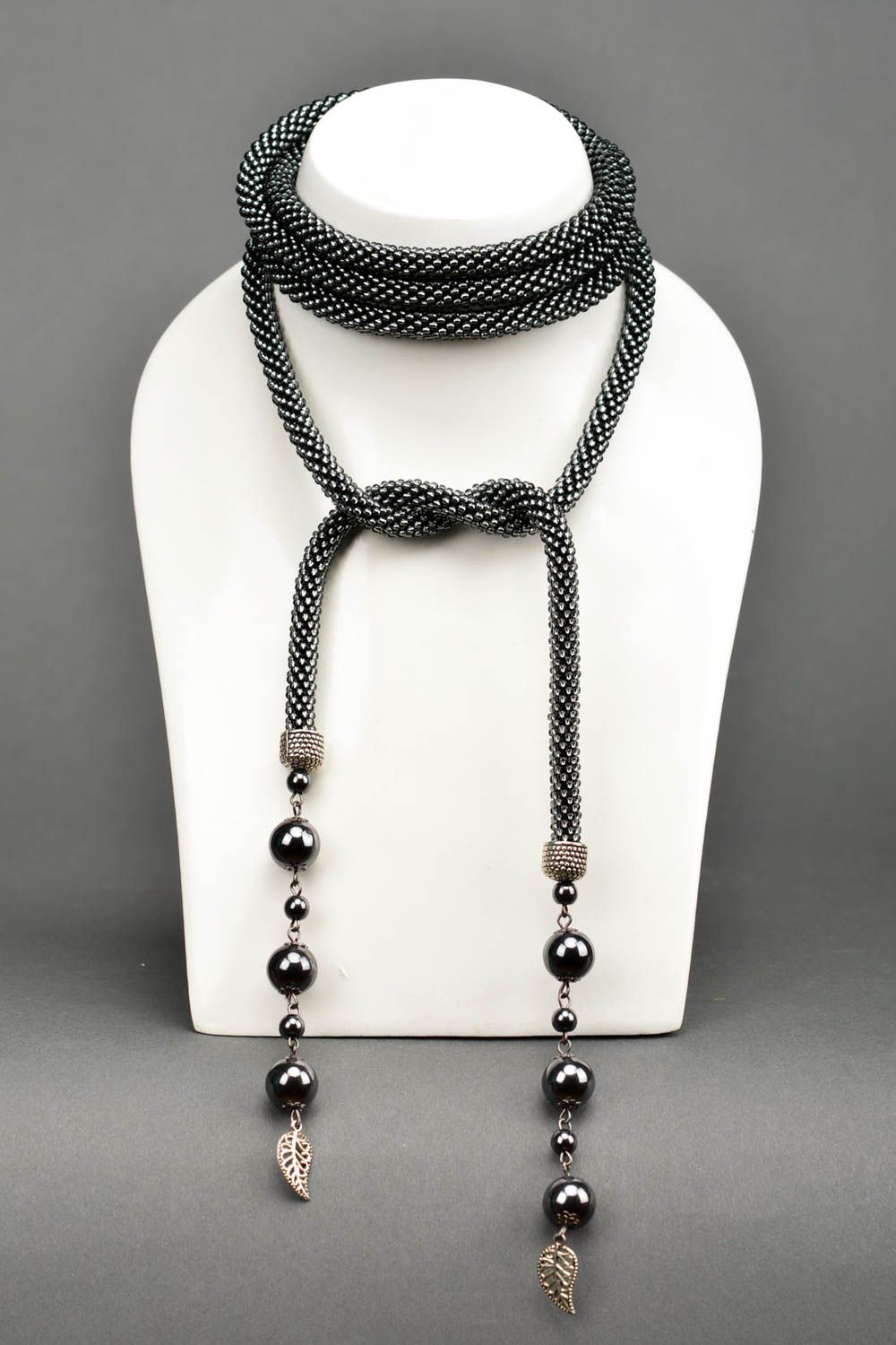 Handmade unusual beaded necklace stylish elegant necklace cute jewelry photo 1