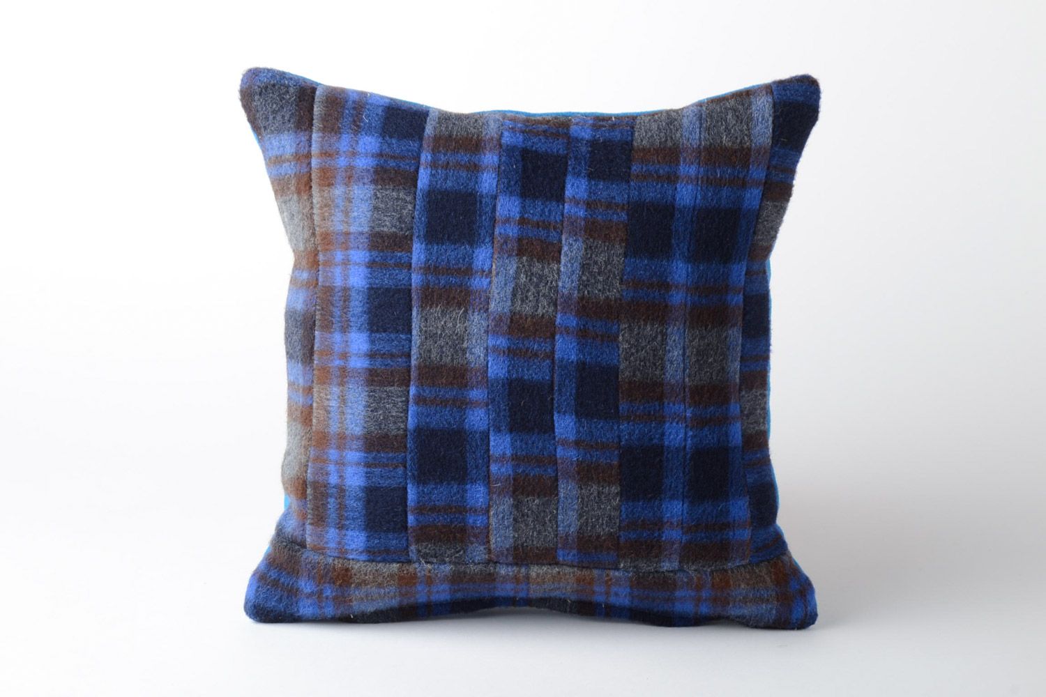 Schönes blaues weiches Deko Kissen für Sofa mit Reißverschluss handmade Bären  foto 4