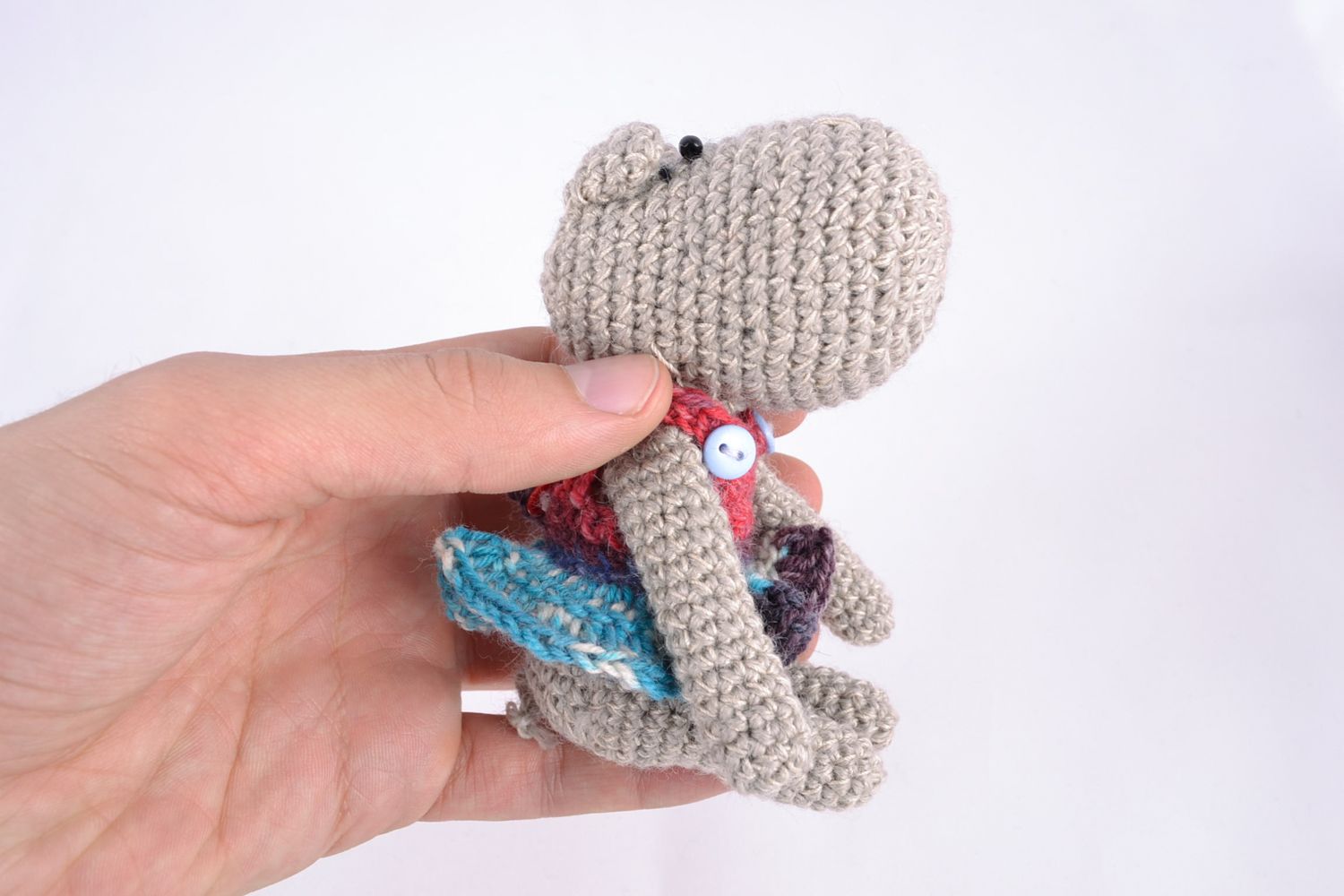 Jouet mou tricoté au crochet animal triste fait main petit cadeau pour enfant photo 2