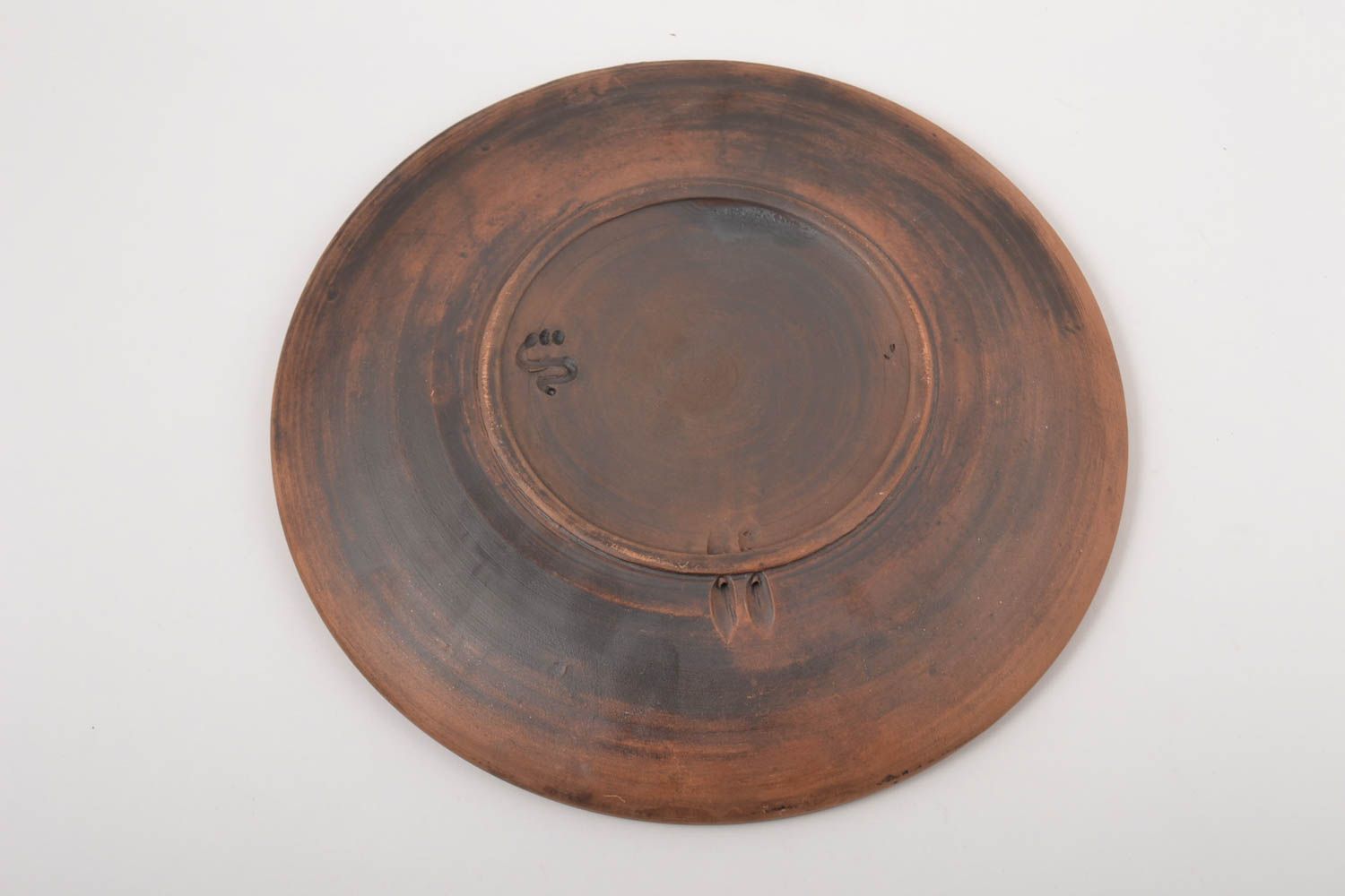 Керамическая тарелка посуда ручной работы расписная тарелка большая с декором фото 3