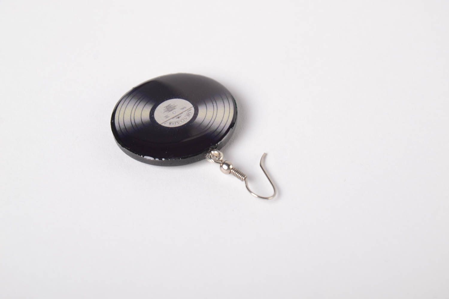 Boucles d'oreilles disque vinyle Bijoux fait main Accessoire mode pâte polymère photo 5