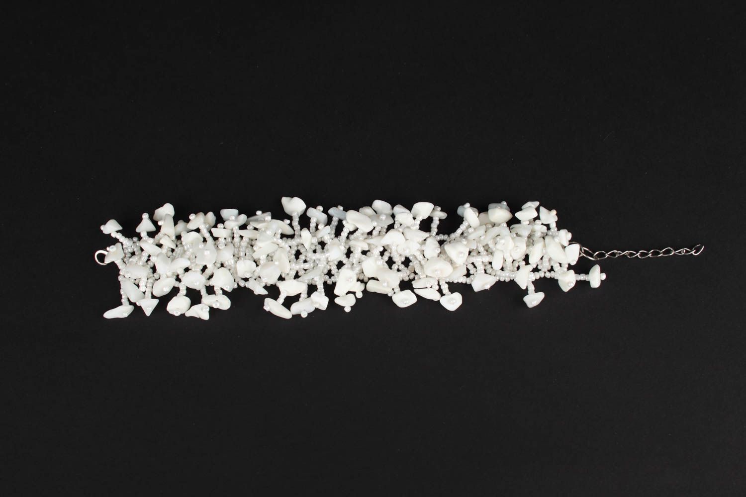 Handmade Naturstein Schmuck in Weiß Armband mit Kugeln Geschenk für Frauen foto 5