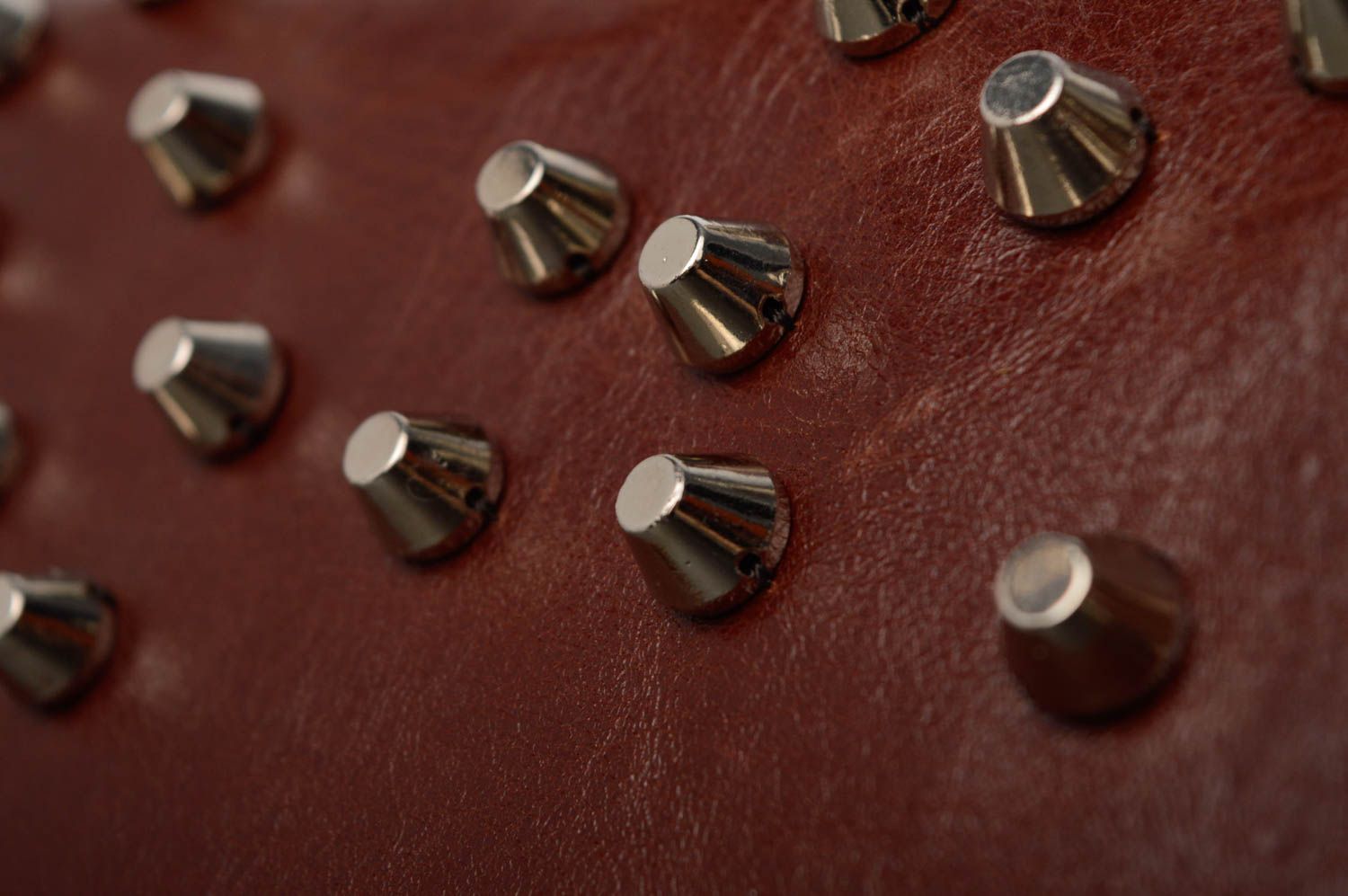 Unusual leather bag with studs photo 2
