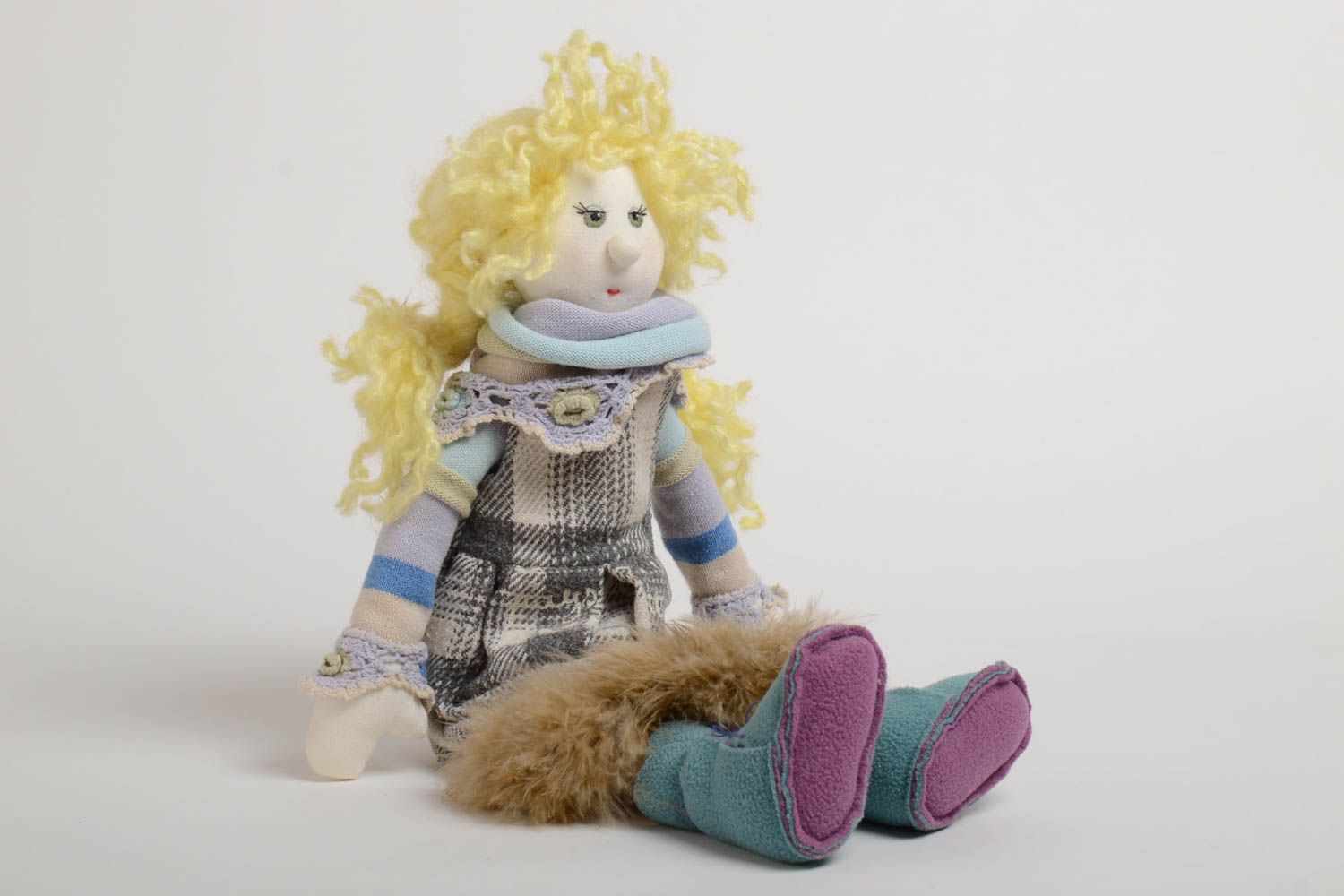 Künstler Stoff Puppe handmade originell schön für Interieur Dekor und Kinder foto 2
