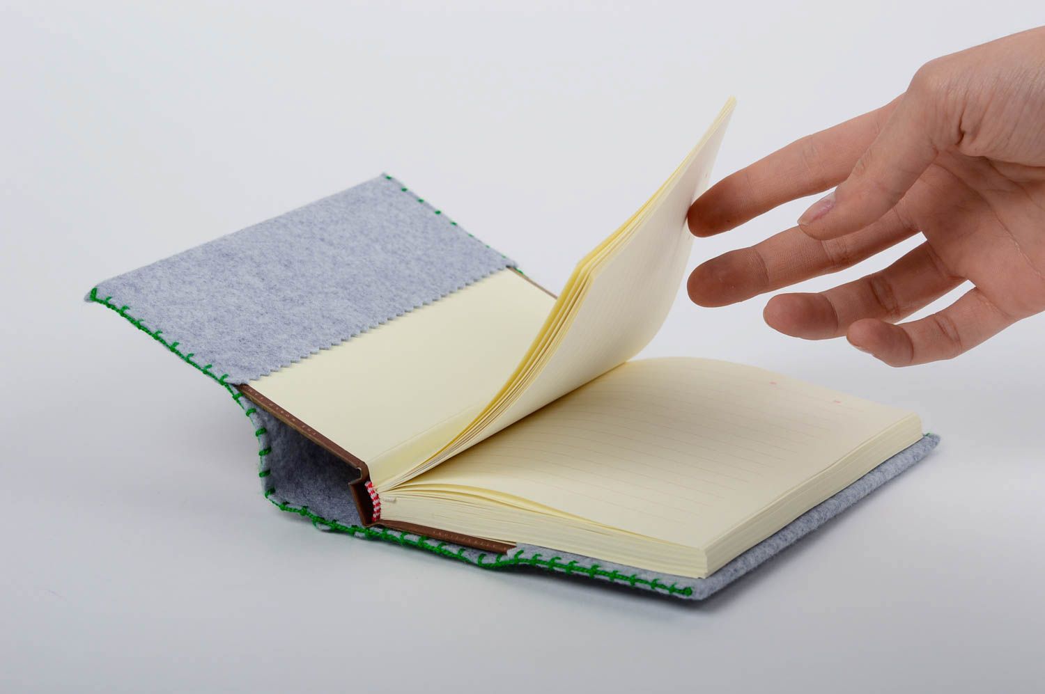 Handmade designer notepad stylish fleece unusual sketchbook gift for present photo 2