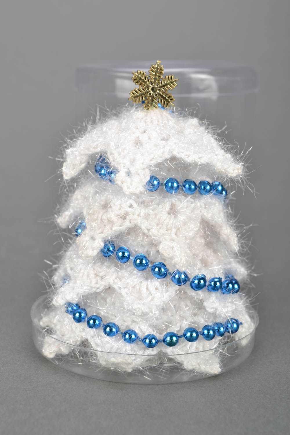 Homemade crochet toy Snowy Christmas Tree photo 2
