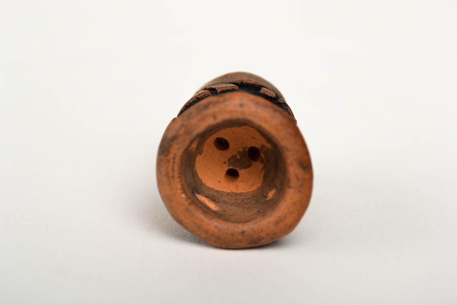 Курительный аксессуар handmade курительный девайс изделие из глины небольшое  фото 3