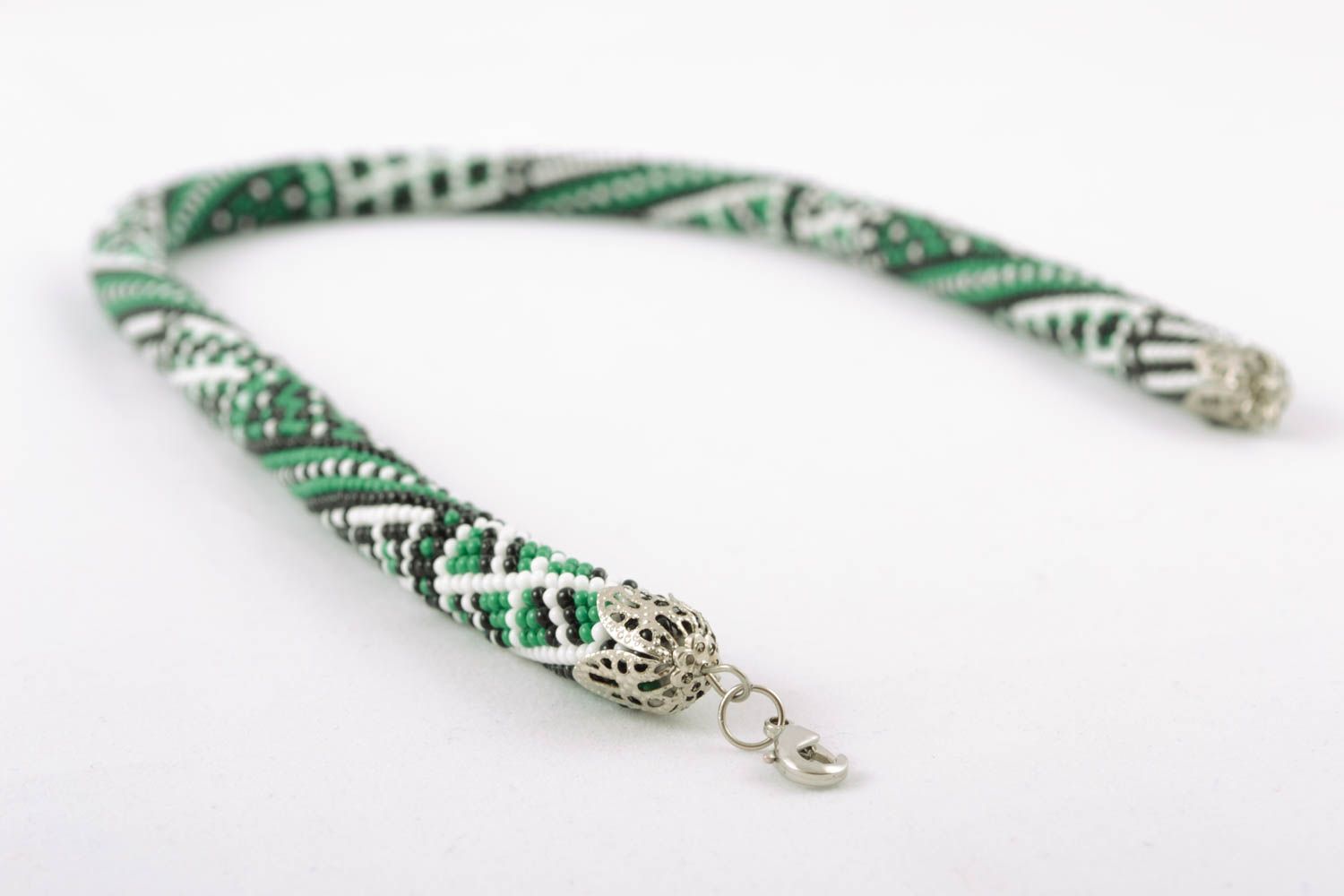 Beautiful beaded cord necklace photo 3