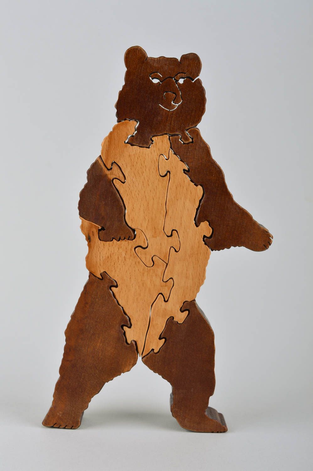 Puzzle ours fait main Puzzle bois Jouet éveil design original pour enfant photo 2