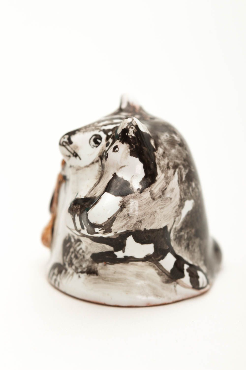 Handmade collectible thimble ceramic decorative use only animal figurine photo 4