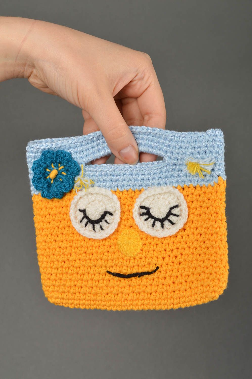 Handmade crocheted purse for girl baby purse present for girl stylish bag photo 1