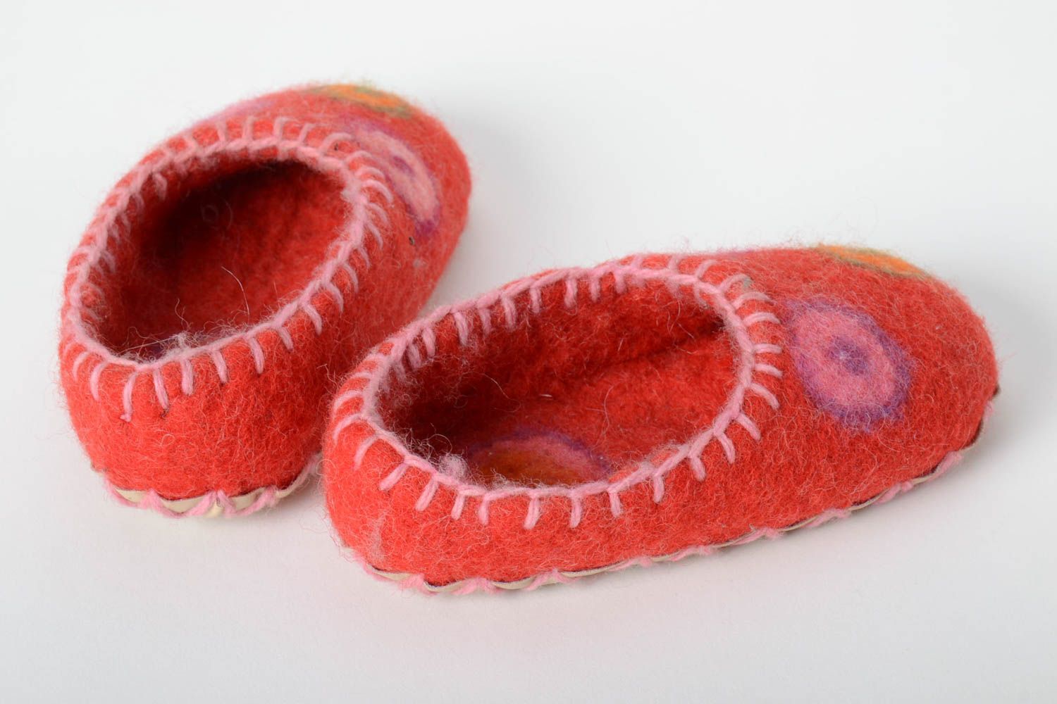 Handmade gefilzte Pantoffeln schöne Hausschuhe warme Kinderhausschuhe  foto 3