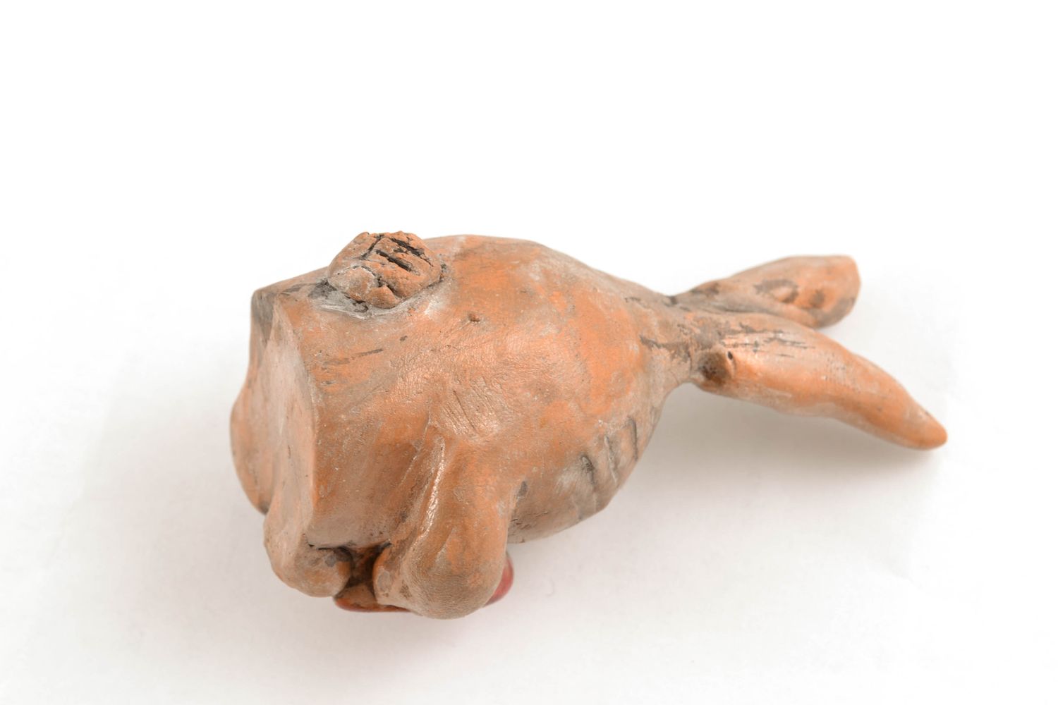 Statuina fatta a mano figurina in ceramica coniglietto souvenir di terracotta foto 5