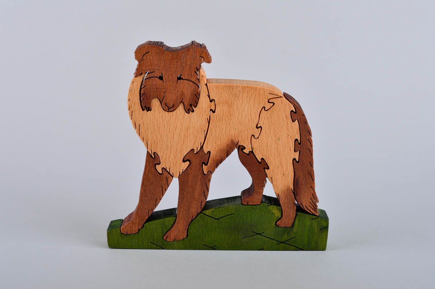 Rompecabezas de madera perro hecho a mano juguete infantil regalo original  foto 2