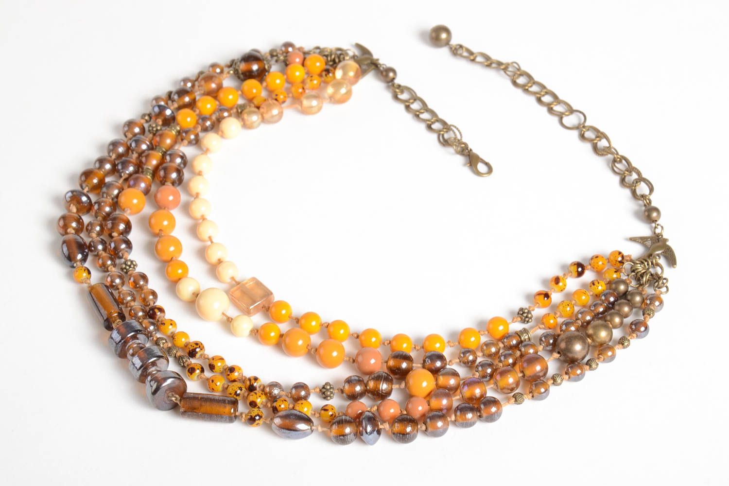 Beautiful handmade beaded necklace glass bead necklace artisan jewelry photo 5