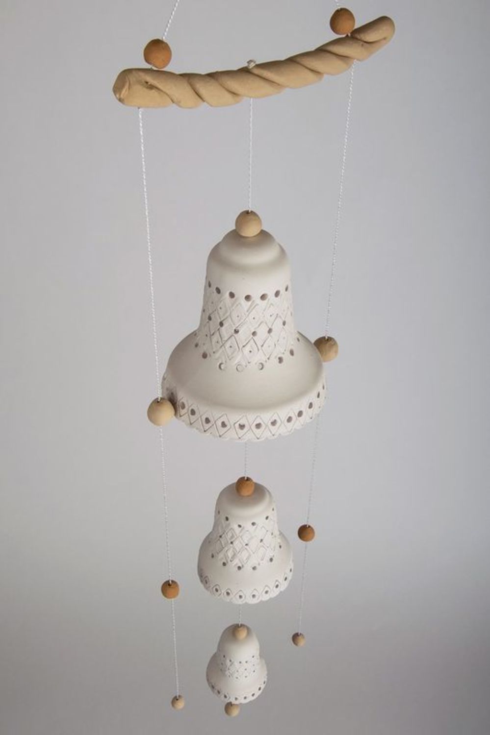 Ceramic bells, vertical wind chime photo 2