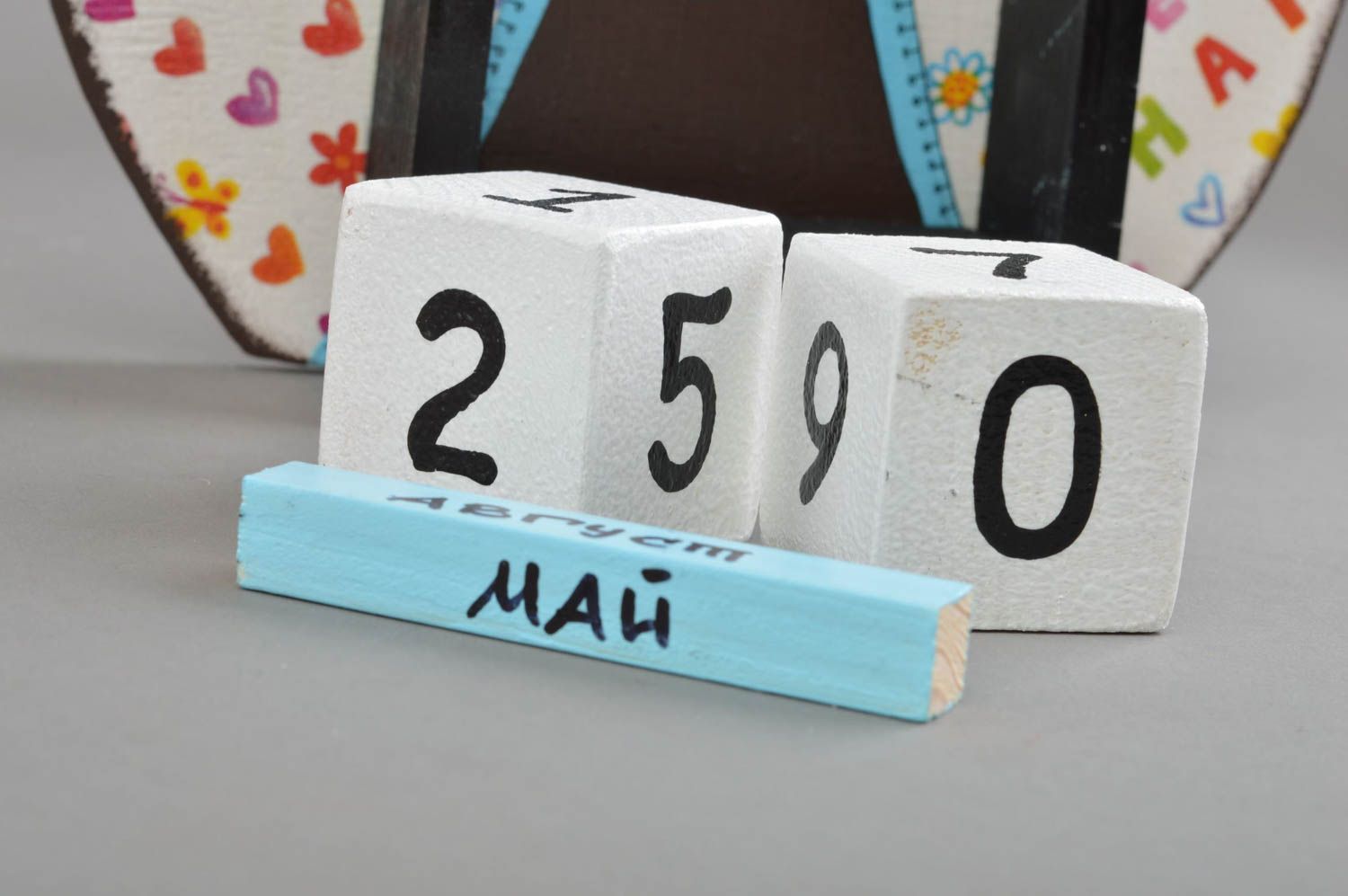 Calendario hecho a mano de madera con forma de búho regalo para niños
 foto 4