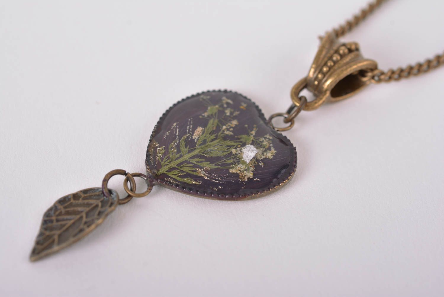 Handmade pendant unusual accessory epoxy resin jewelry gift for women photo 4