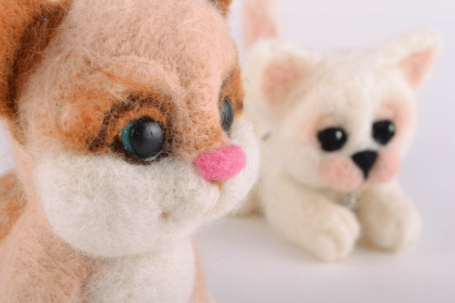 Felted wool toy cats photo 3