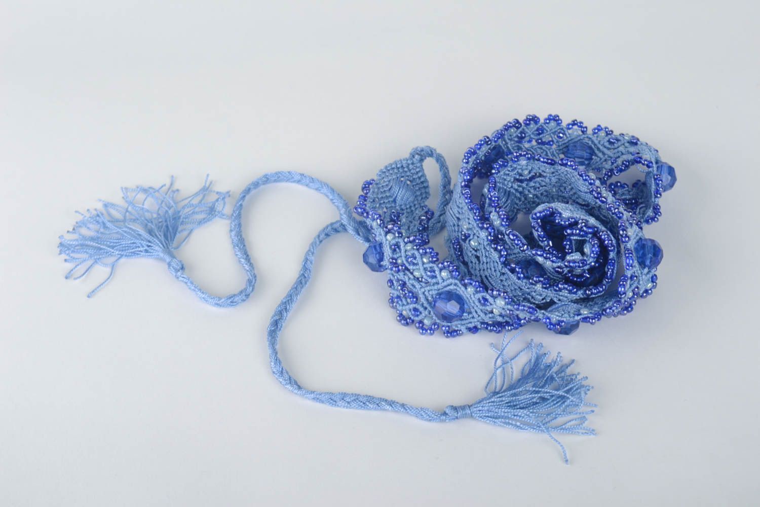 Beautiful handmade woven thread belt unusual textile bracelet design gift ideas photo 2