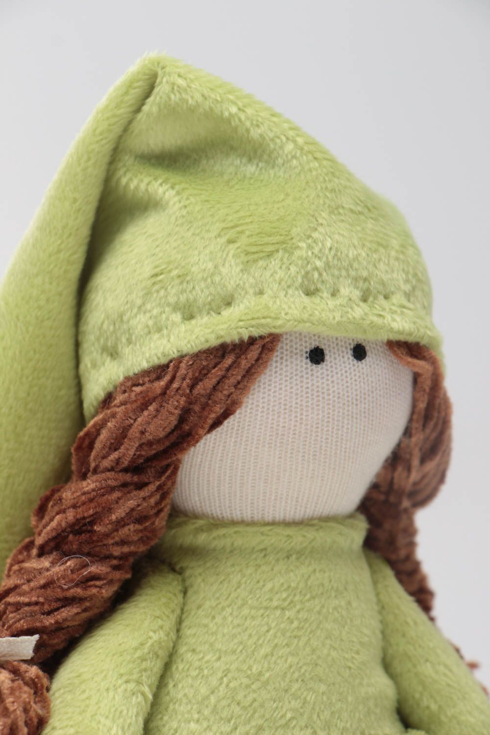 Кукла для интерьера из ткани мягкая ручной работы Сонная девочка в пижаме фото 3