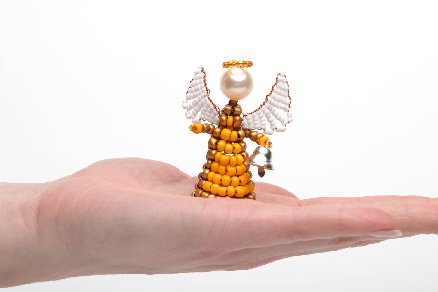 Figurine en perles de rocaille faite main Ange photo 2
